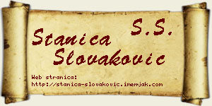 Stanica Slovaković vizit kartica